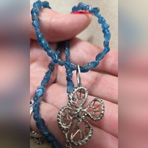 Genuine Kyanite in a 925 Sterling silver Necklace